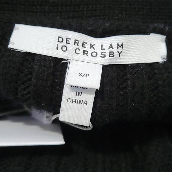 Derek Lam 10 Crosby Black Cold Shoulder Wool Blend V-Neck Sweater NEW Small - Picture 8 of 12